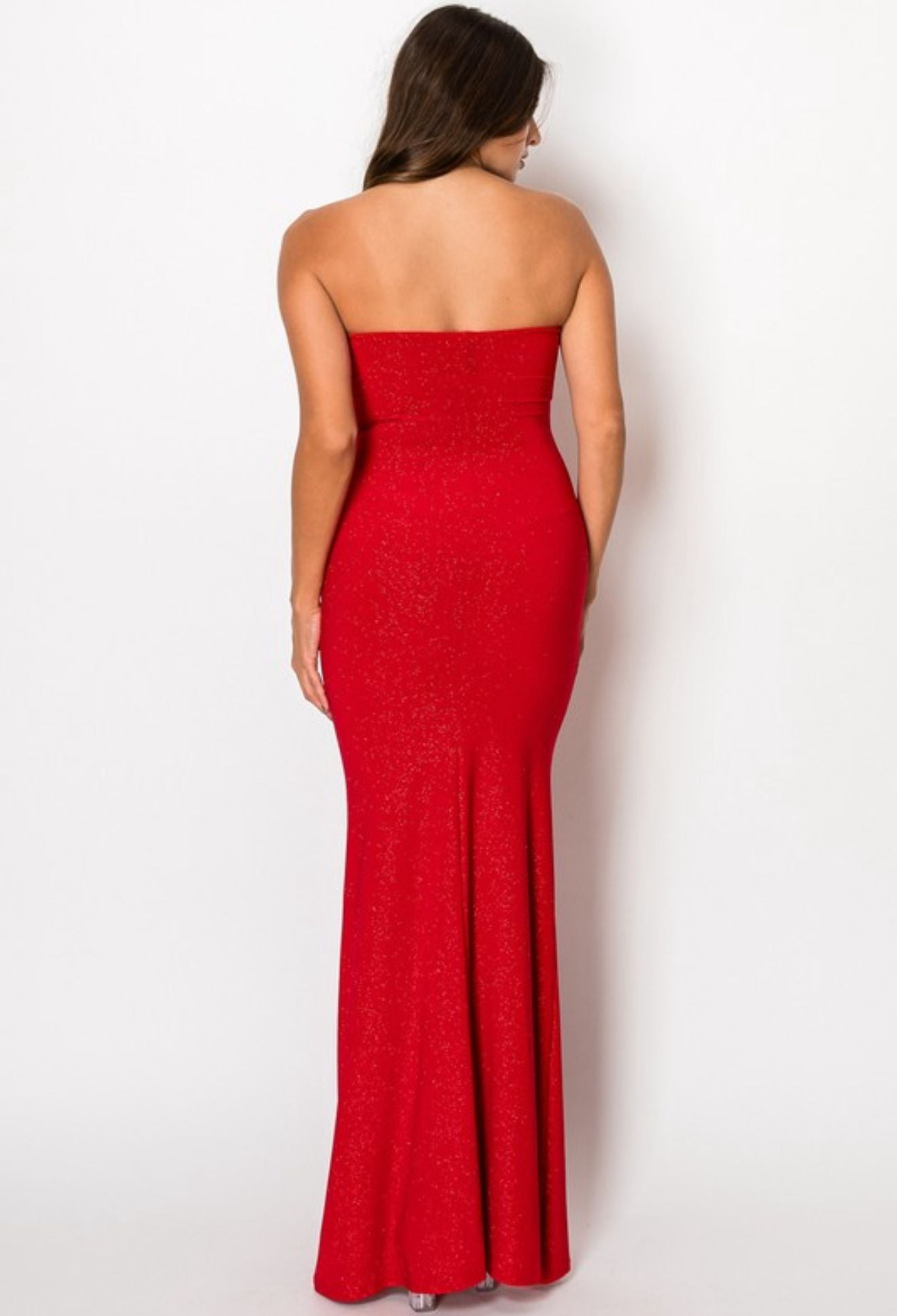 Red Strapless Bodycon Maxi Dress ✨