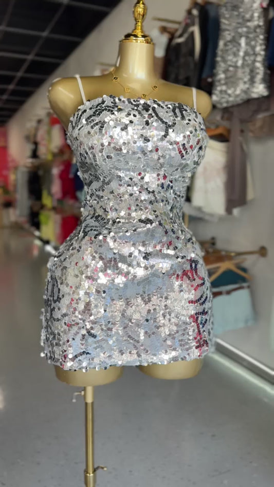 MINI DRESS SILVER