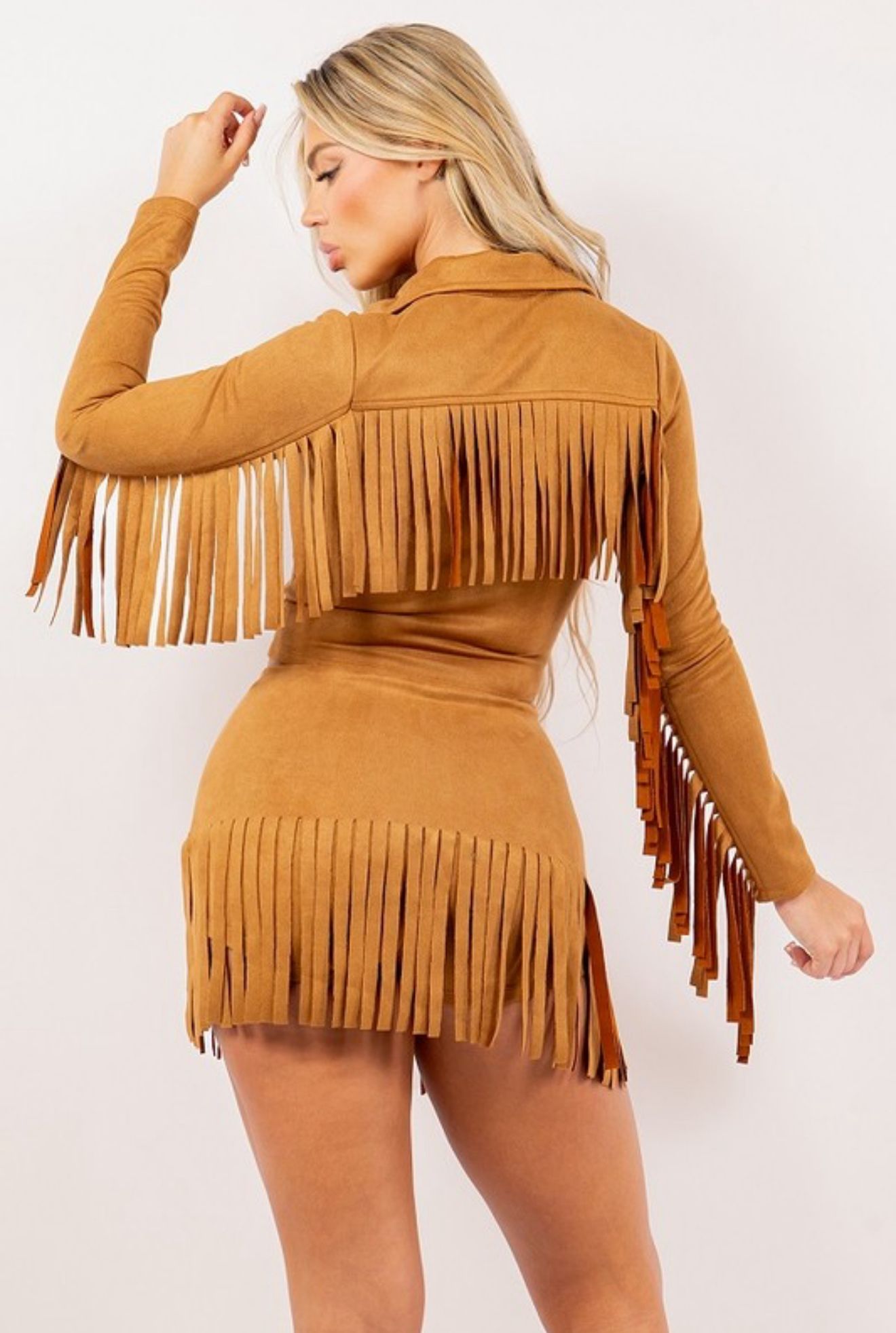Brown Fringe Skirt Set ✨